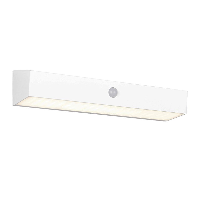 Witte buiten wandlamp op zonne-energie modern, Ravindra, 6W, 4000K LED, IP44 Witte buiten wandlamp op zonne-energie modern, Ravindra, 6W, 4000K LED, IP44