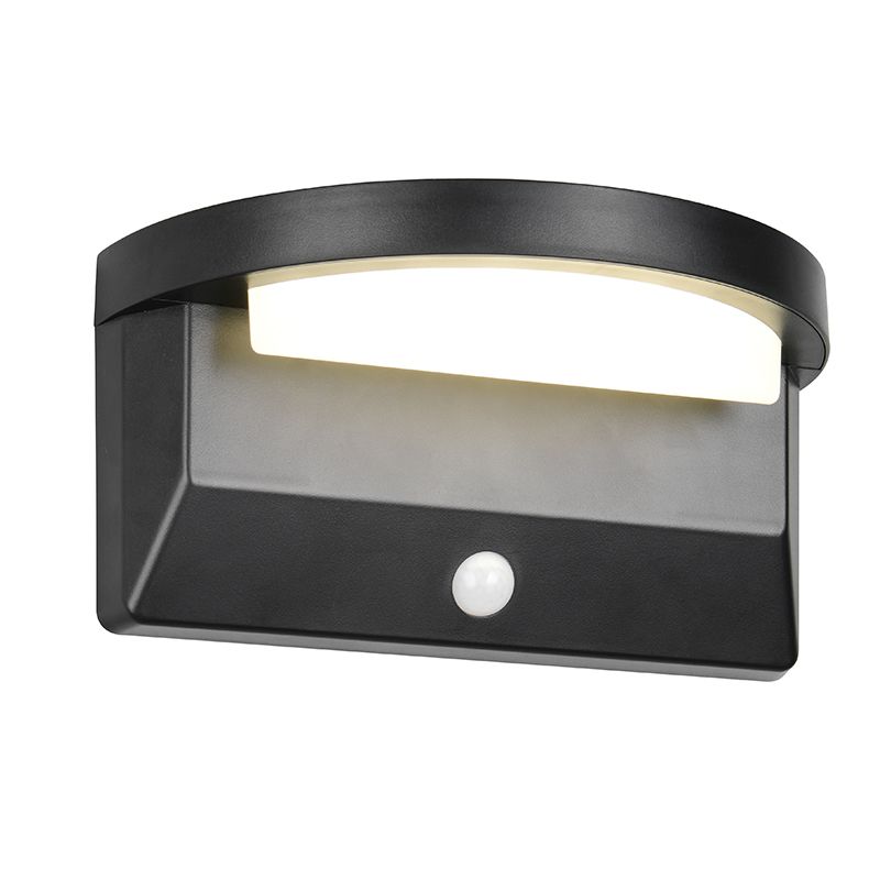 Zwarte buiten wandlamp op zonne-energie modern, Neelam, 8W, 4000K LED, IP44 Zwarte buiten wandlamp op zonne-energie modern, Neelam, 8W, 4000K LED, IP44