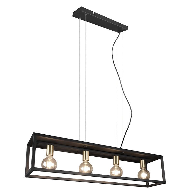 Moderne hanglamp Fabrice, zwart, metaal