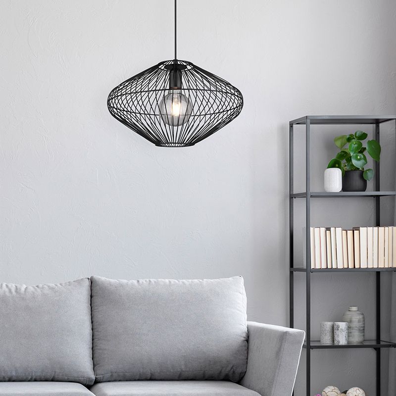 Moderne hanglamp Cemal, zwart, metaal