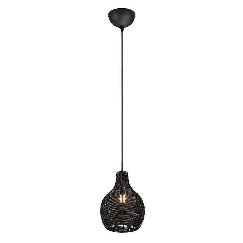 Rotan hanglamp zwart, Annieke