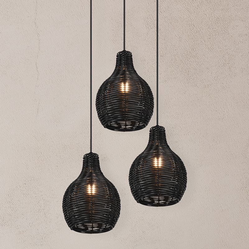 Rotan hanglamp zwart, Annieke Rotan hanglamp zwart, Annieke