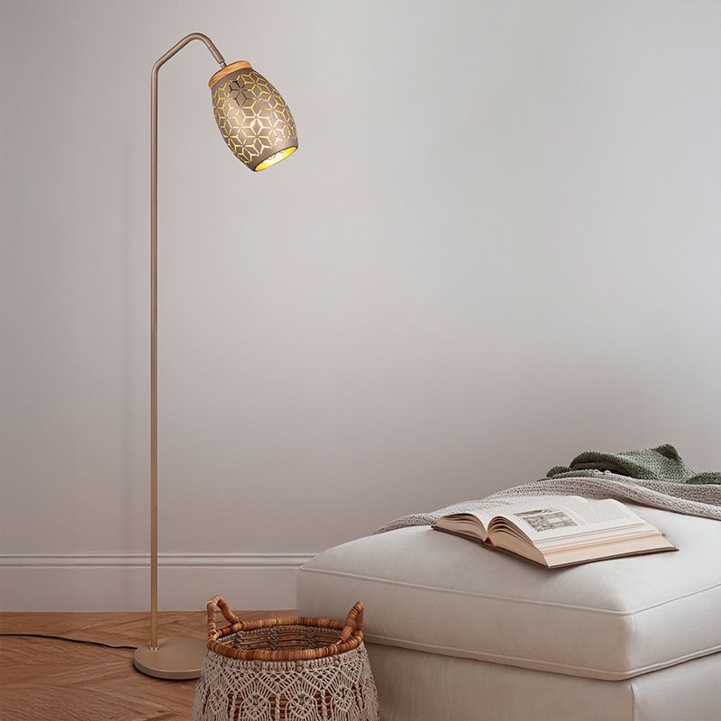 Bruine vloerlamp modern, Delana, met schakelaar