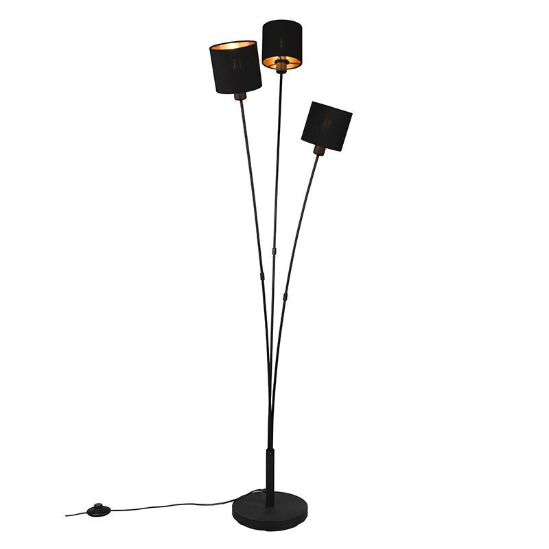 Zwarte vloerlamp modern, Koge, met schakelaar