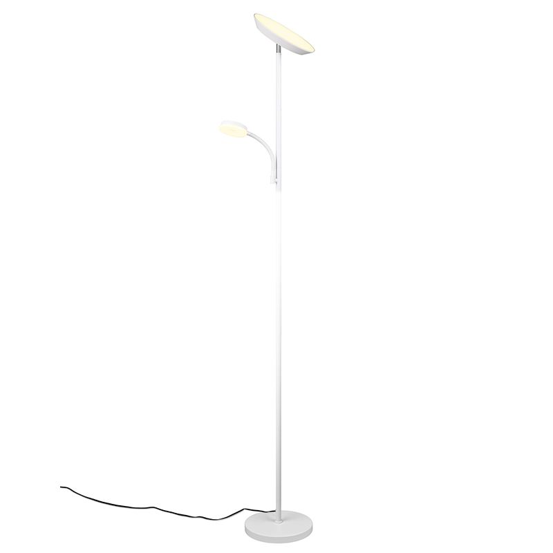 Witte vloerlamp modern, Shahid, 17W, warm tot koud wit verstelbare LED, met touchdimmer Witte vloerlamp modern, Shahid, 17W, warm tot koud wit verstelbare LED, met touchdimmer