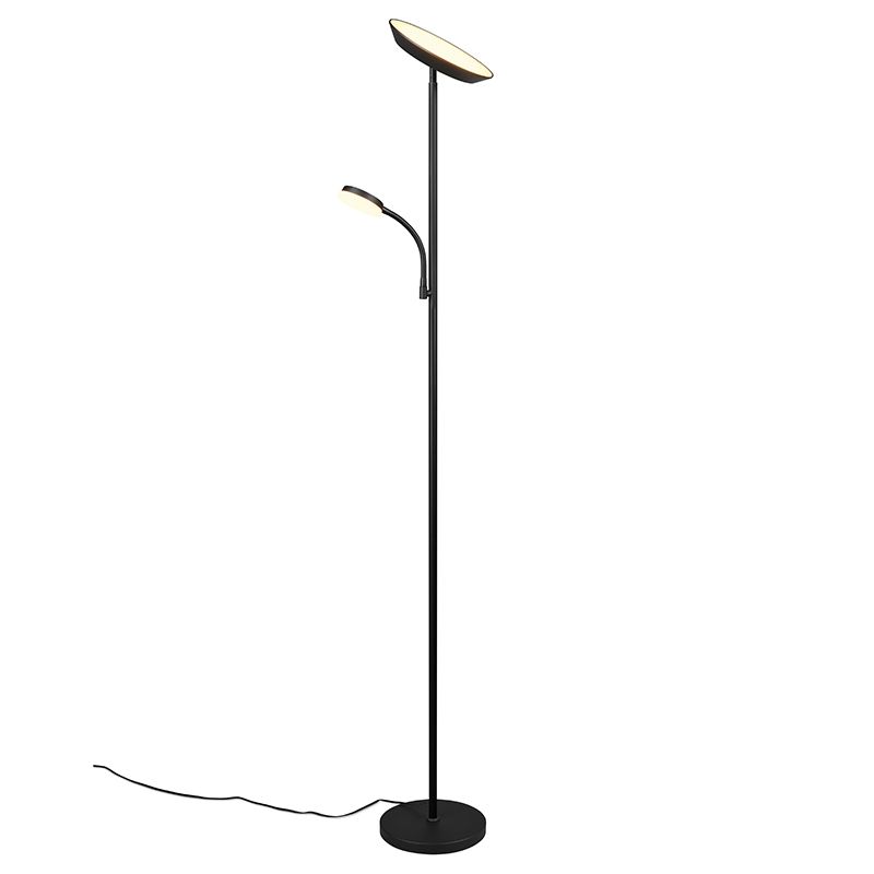 Zwarte vloerlamp modern, Shahid, 17W, warm tot koud wit verstelbare LED, met touchdimmer Zwarte vloerlamp modern, Shahid, 17W, warm tot koud wit verstelbare LED, met touchdimmer