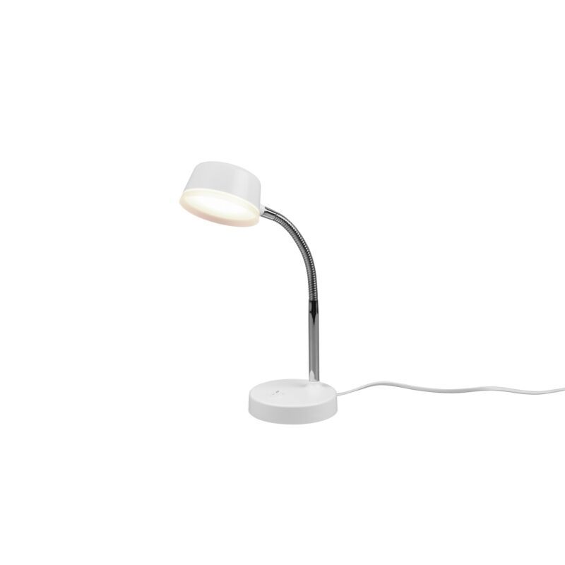 Witte bureaulamp modern, Fabio, 4,5W, 3000K LED, met schakelaar