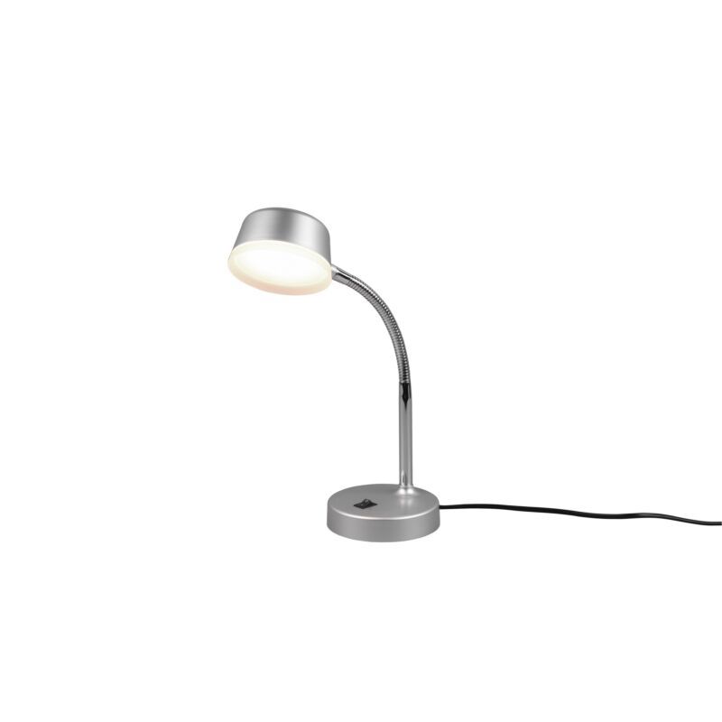 Nikkelen bureaulamp modern, Fabio, 4,5W, 3000K LED, met schakelaar Nikkelen bureaulamp modern, Fabio, 4,5W, 3000K LED, met schakelaar