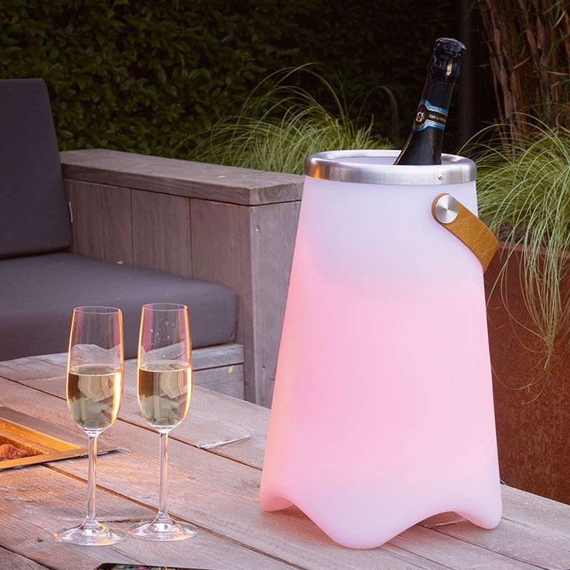 Witte buiten tafellamp Sedex, 2 watt, met luidspreker Witte buiten tafellamp Sedex, 2 watt, met luidspreker