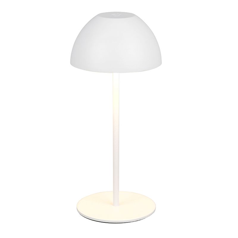 Witte oplaadbare tafellamp kunststof, Mikhail, 2W, 3000K LED, IP44, met touchdimmer