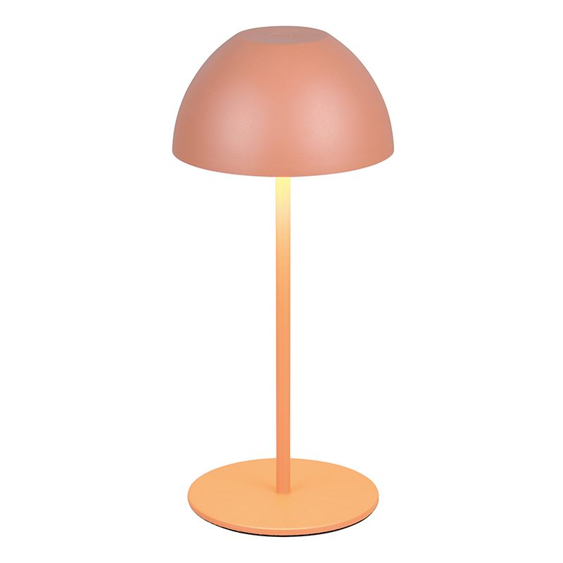 Oranje oplaadbare tafellamp kunststof, Mikhail, 2W, 3000K LED, IP44, met touchdimmer