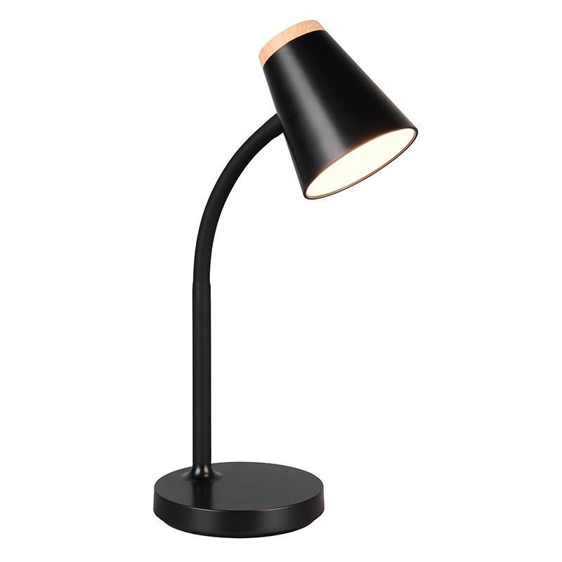 Zwarte tafellamp modern, Rahul, 4,5W, 3000K LED, met schakelaar Zwarte tafellamp modern, Rahul, 4,5W, 3000K LED, met schakelaar