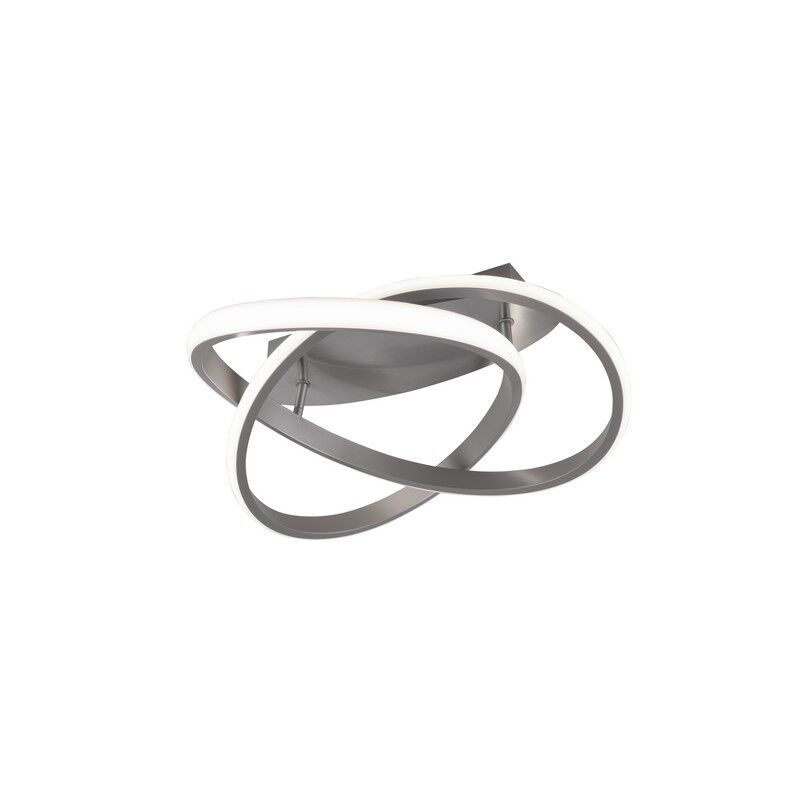 Nikkelen plafonniere Sanura, metaal, modern, 18 watt