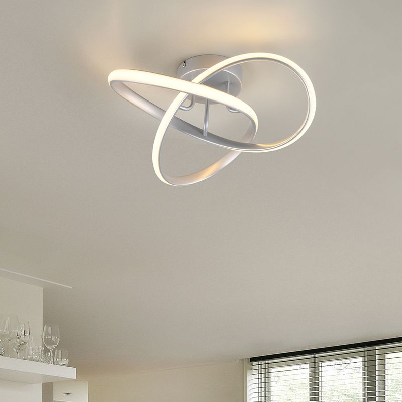 Zilveren plafondlamp design, Suat, 15W, 3000K LED