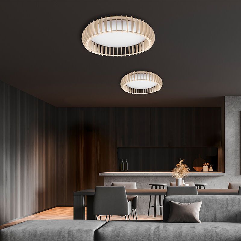 Witte plafonnière, Bilge, 38W, warm tot koud wit verstelbare LED, met afstandsbediening