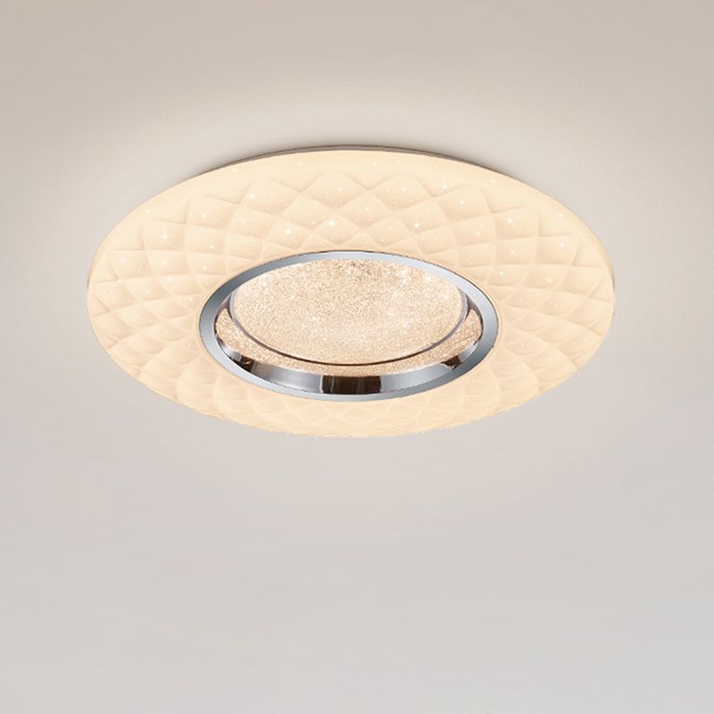 Witte plafonnière modern, Neema, 22W, warm tot koud wit verstelbare LED, met afstandsbediening