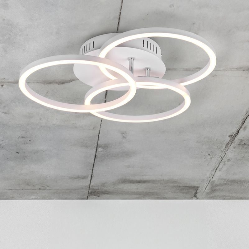 Moderne plafonniere Kobus, wit, metaal, geïntegreerde LED Moderne plafonniere Kobus, wit, metaal, geïntegreerde LED
