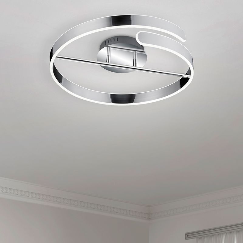 Chromen plafonnière Resy, metaal, design, 37w, 4000K LED