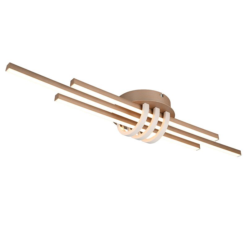 Bruine plafonnière modern, Saloua, 20W, 3000K LED, 3-staps dimbaar