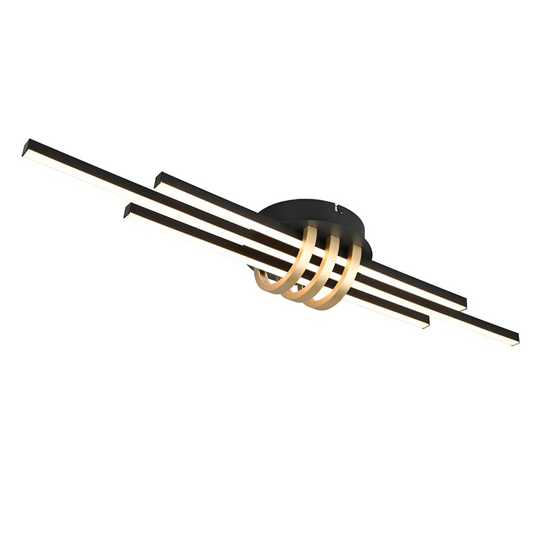 Zwarte plafonnière modern, Saloua, 20W, 3000K LED, 3-staps dimbaar