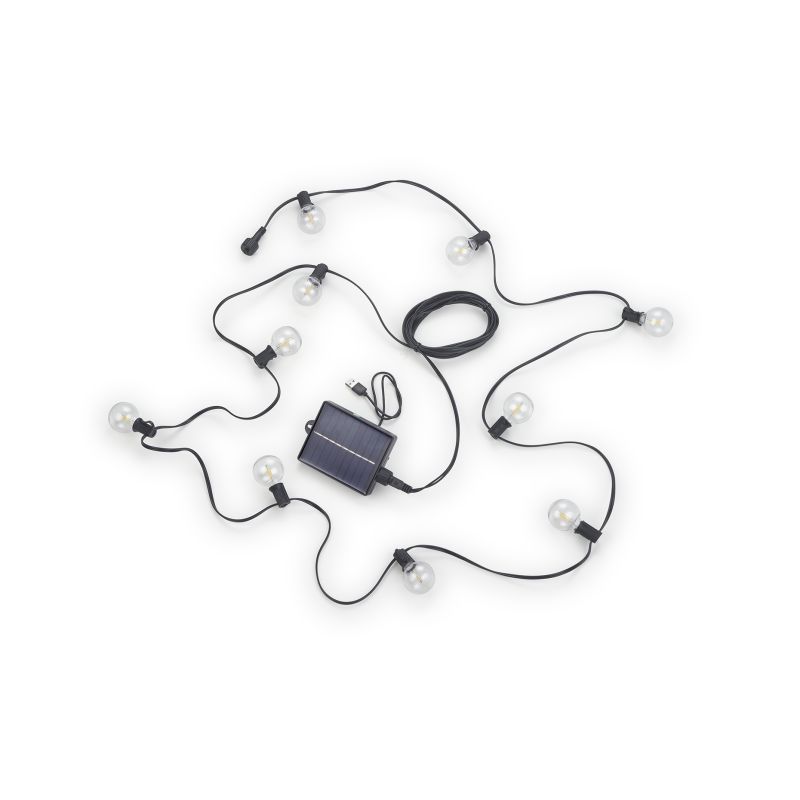 Lichtsnoer op zonne-energie, 10 lampjes, 2700K, 0,5W