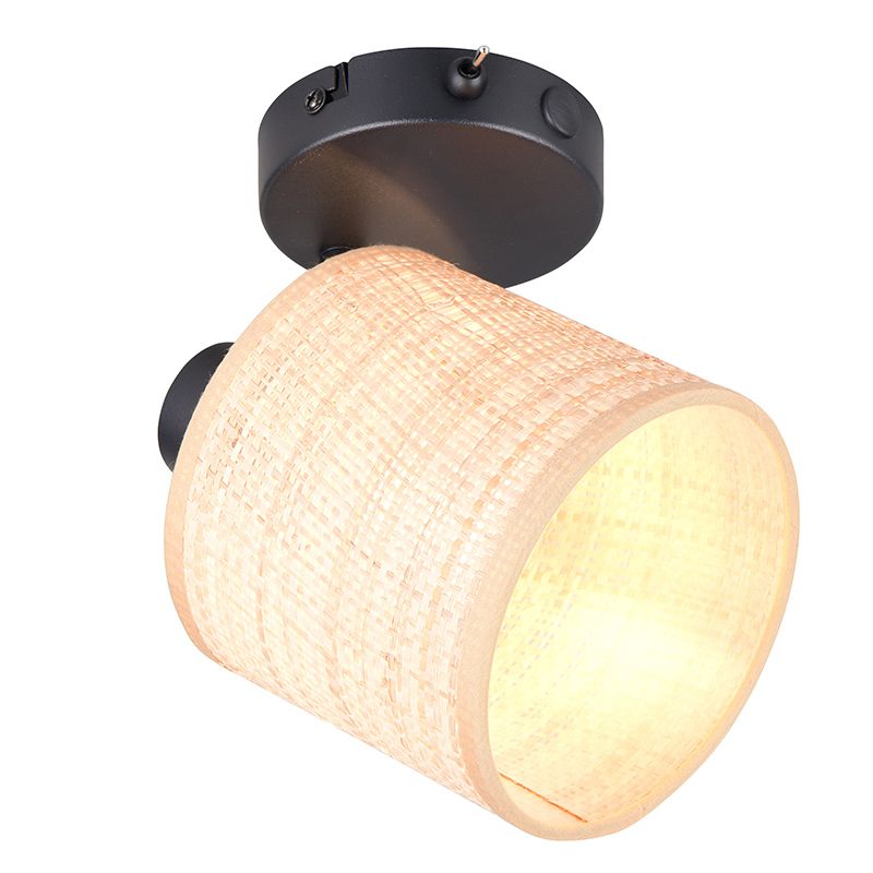 Crème wandlamp landelijk, Peder, met schakelaar