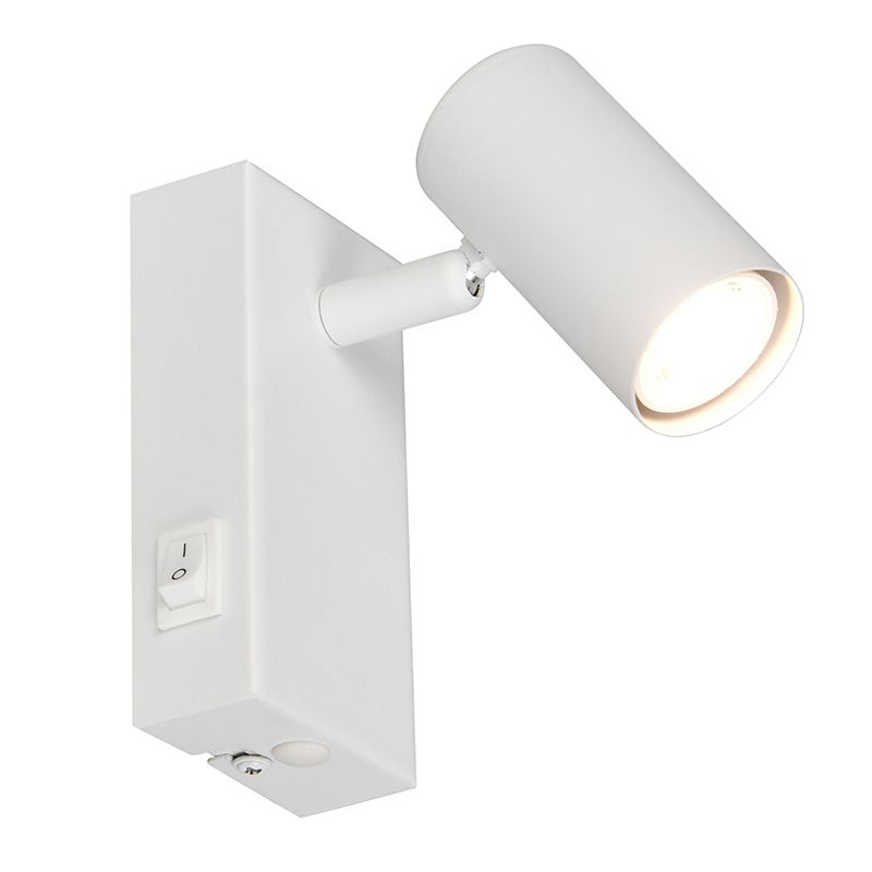 Witte wandlamp modern, Suradj, met schakelaar