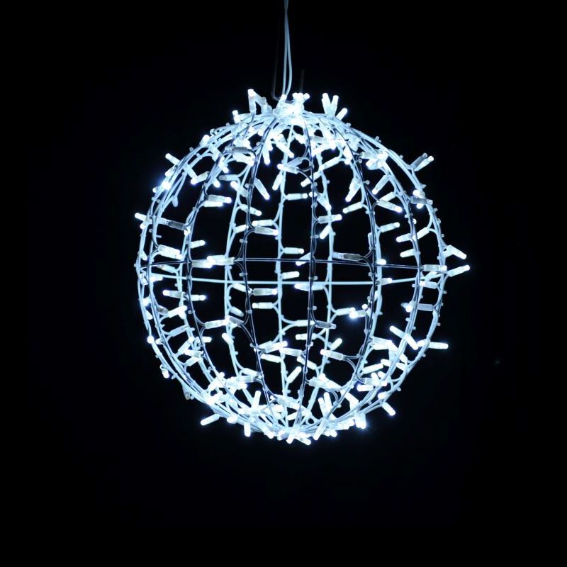 3D kerstbol, Koud witte LED, 45 cm doorsnede + Twinkeling 3D kerstbol, Koud witte LED, 45 cm doorsnede + Twinkeling