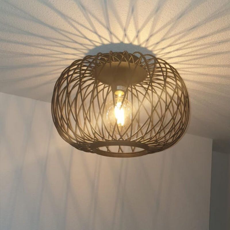 Industriële plafonniere Karly groot, zwart, metaal Industriële plafonniere Karly groot, zwart, metaal