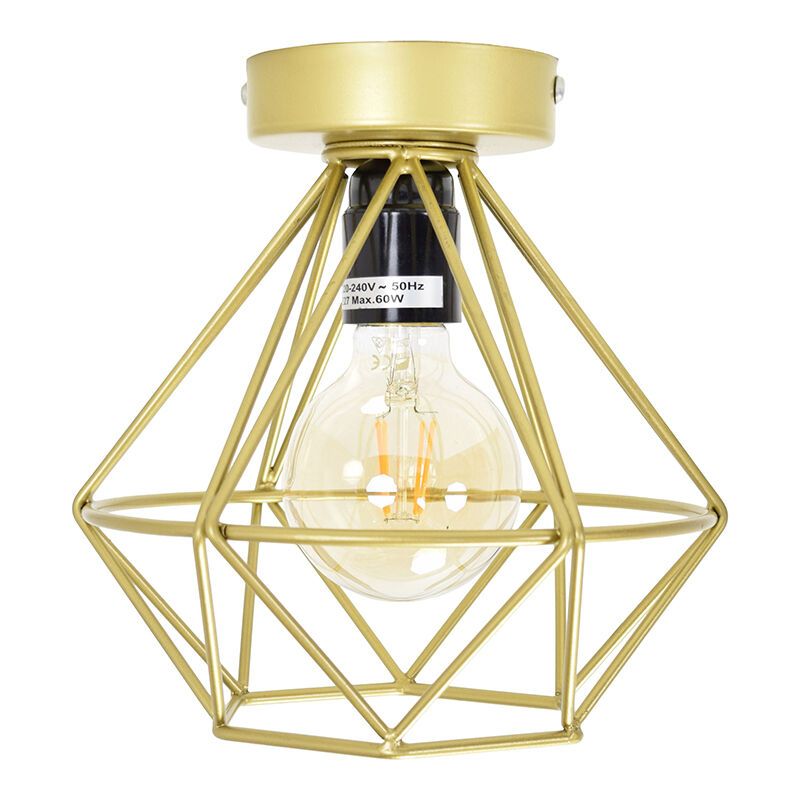Stoere, industrie plafondlamp Merlon, gaaslook