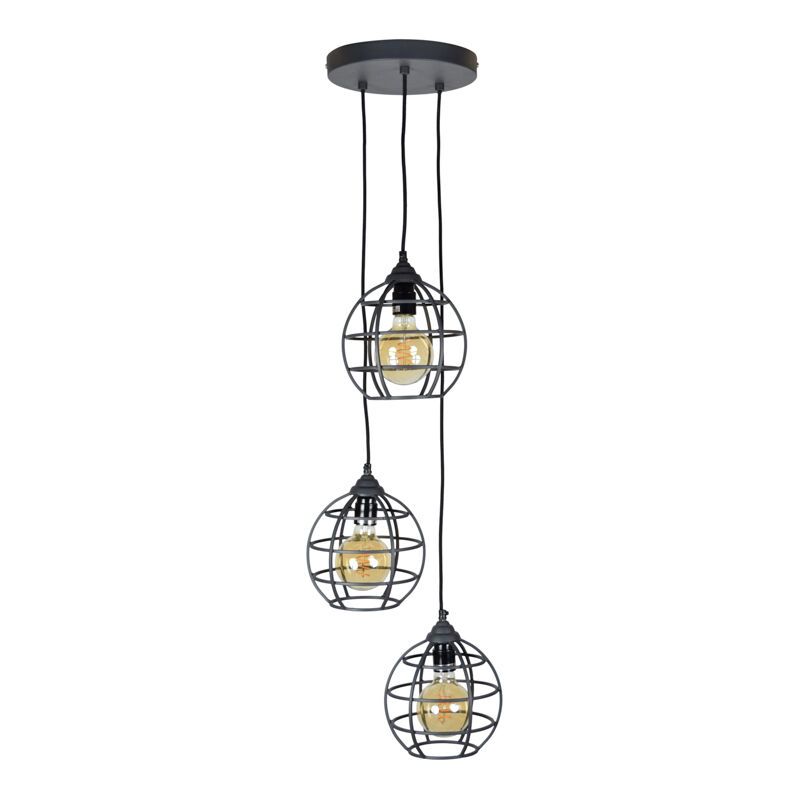 Industriële hanglamp Roland, zwart, rond Industriële hanglamp Roland, zwart, rond