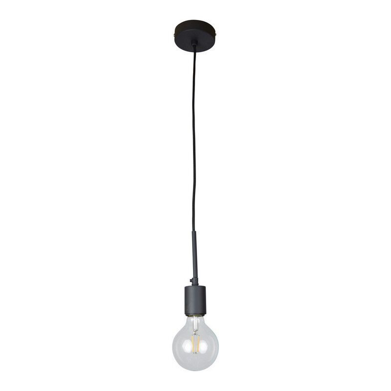 Industriële hanglamp zonder kap zwart, Bolb