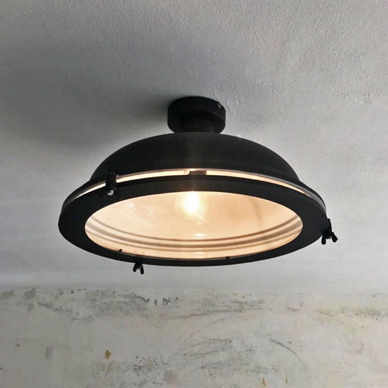 Grote, industriële plafondlamp Liga, Mat zwart Grote, industriële plafondlamp Liga, Mat zwart