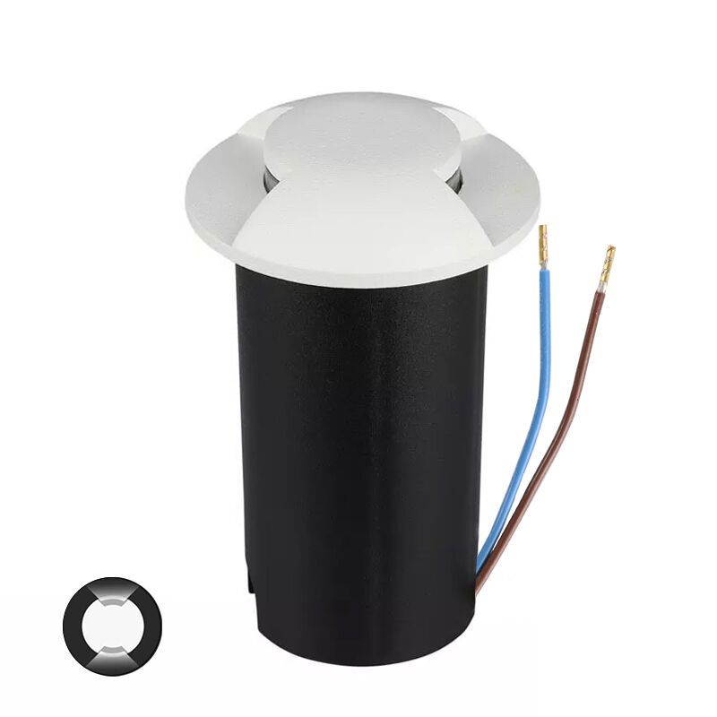 Witte grondspot Marcus (2 stralen), kunststof, IP67, 1W, 6500K