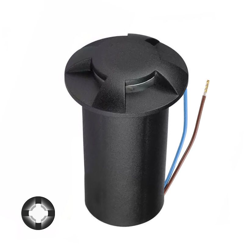 Zwarte grondspot Marcus (4 stralen), kunststof, IP67, 1W, 6500K Zwarte grondspot Marcus (4 stralen), kunststof, IP67, 1W, 6500K