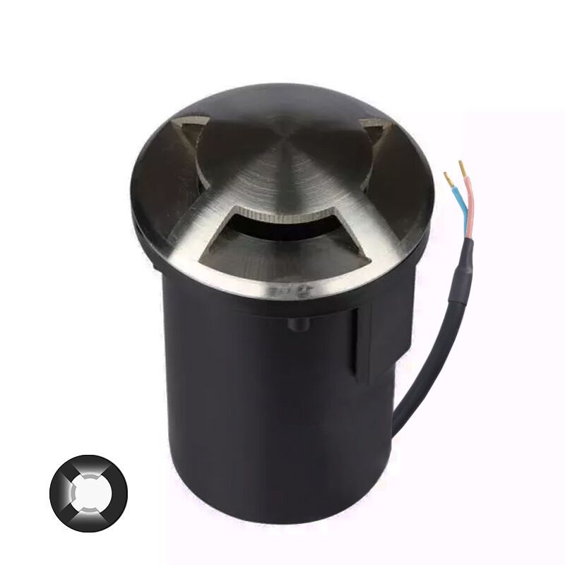 Zilveren grondspot Marcus (3 stralen), RVS, IP67 Zilveren grondspot Marcus (3 stralen), RVS, IP67