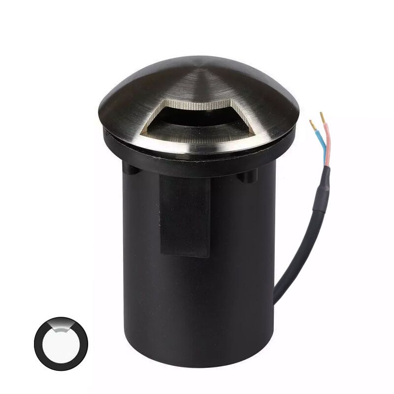 Zilveren grondspot Marcus (1 straal), RVS, IP67