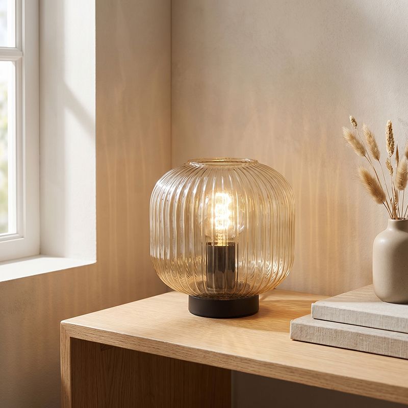 Design tafellamp amber, Charlois, met schakelaar