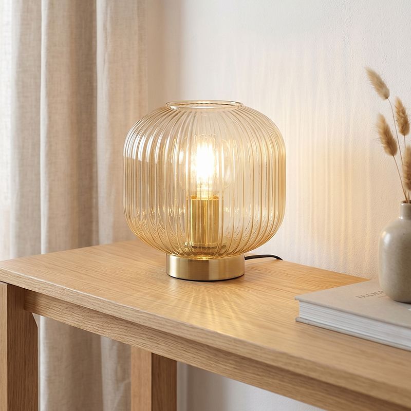 Design tafellamp amber, Charlois, met schakelaar
