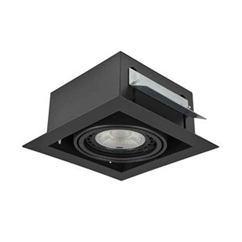 Zwarte inbouwspot Wilhelm, metaal, AR111