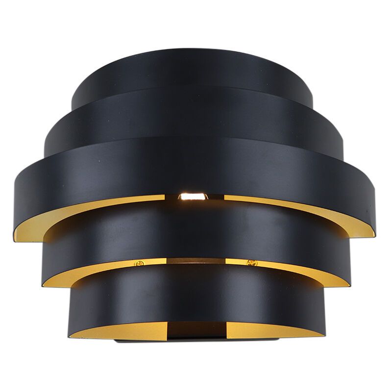 Badkamer Up en down wandlamp led zwart /goud ip 54 - Licht & Accessoires