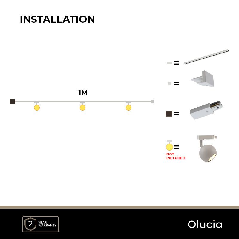 1-FASE RAILARMATUUR MET GU10 FITTING WIT - Mister LED