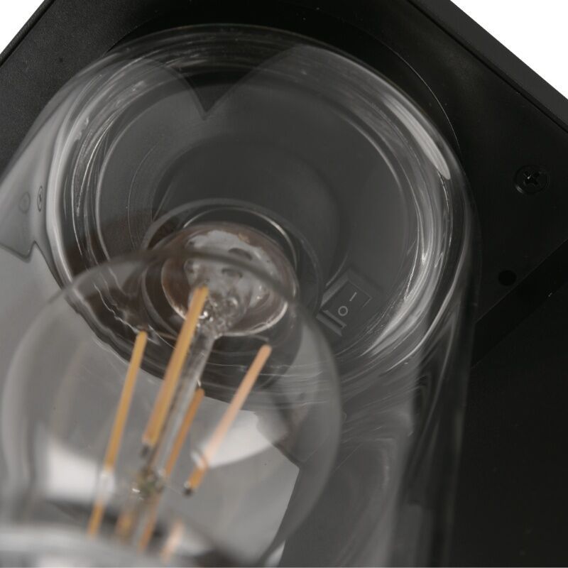 Olucia - Moderne Buiten Wandlamp Met Bewegingssensor Zwart Senne Ip44