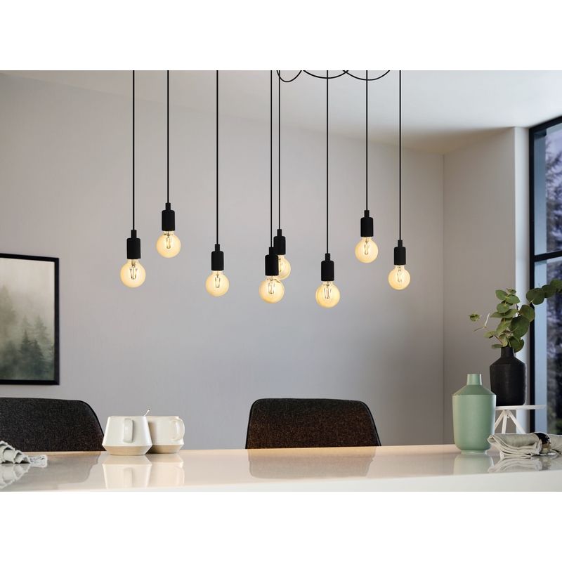 Zwarte moderne hanglamp staal, Patrice
