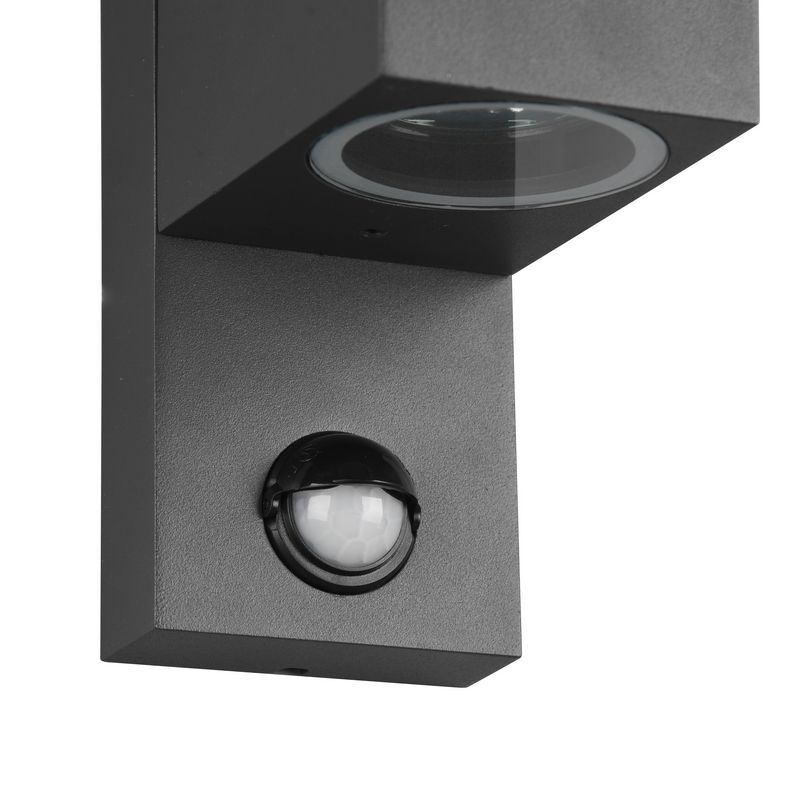 Moderne buitenlamp met bewegingssensor Sambesi, antraciet, aluminium, IP44
