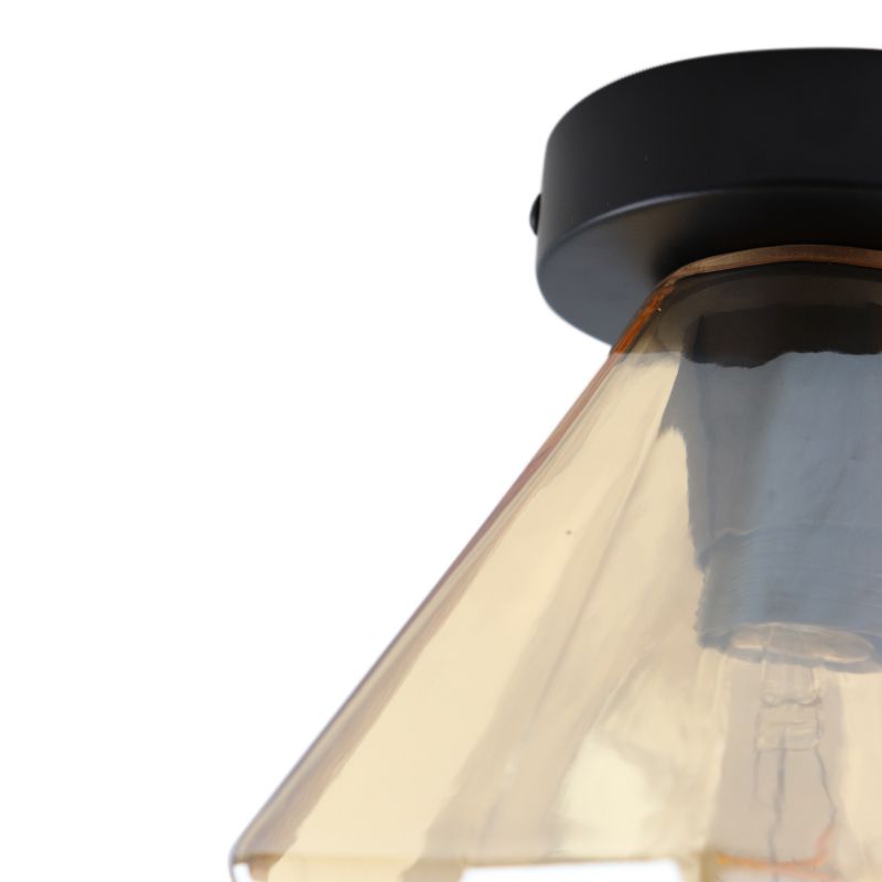 ORION LIGHTSTYLE Glazen lampenkap lampglas G9 met binnendraad 10 cm vervangglas gat 22 mm chroom spiegeling amber goud