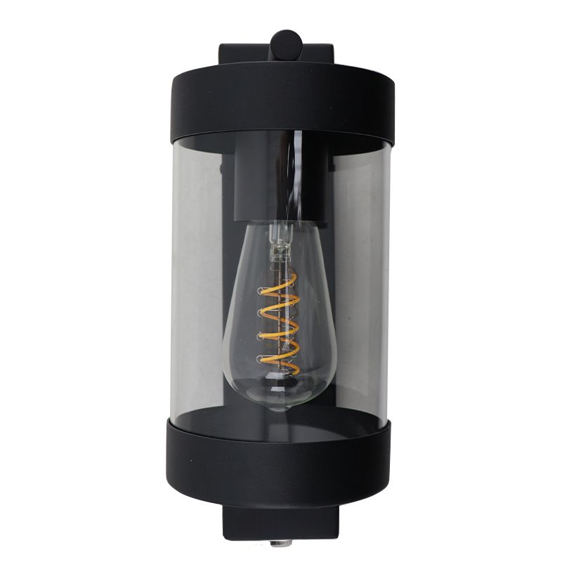 Moderne buiten wandlamp met schemersensor zwart, Luana, IP43 Moderne buiten wandlamp met schemersensor zwart, Luana, IP43