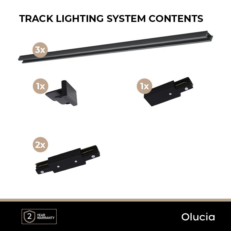 LED Railverlichting - 3 Meter - 7 Railspots - 3W - 2700K - Zwart