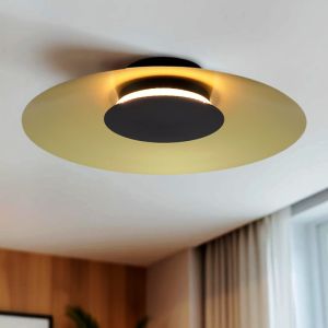 Gouden plafonnière Denyse, metaal, modern, 15w, 3000K LED