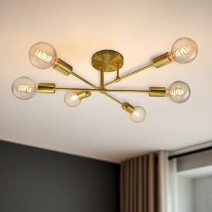 Moderne plafondlamp goud, Amos